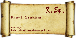 Kraft Szabina névjegykártya